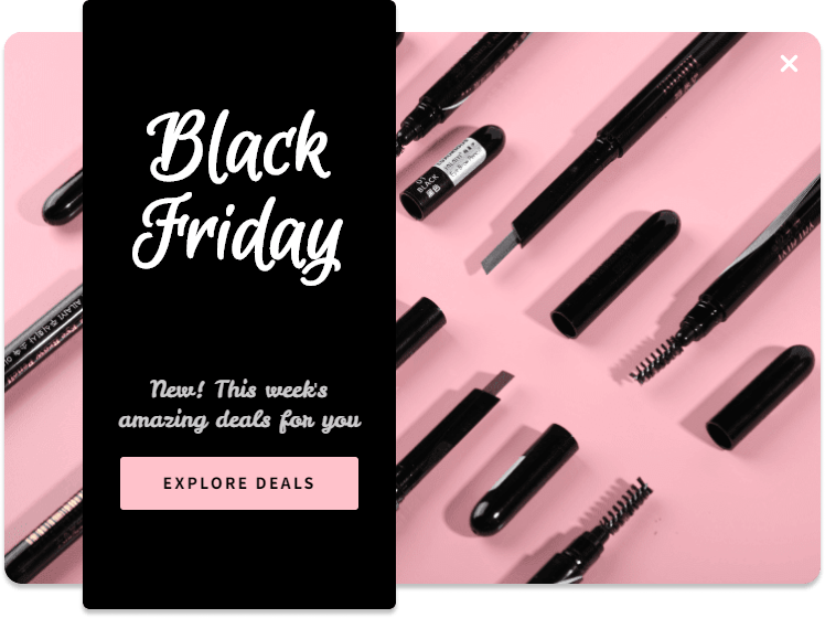 șablon pop-up pentru promoția de vinerea neagră