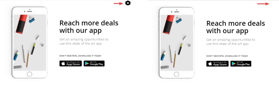 ボタンを閉じるabテスト