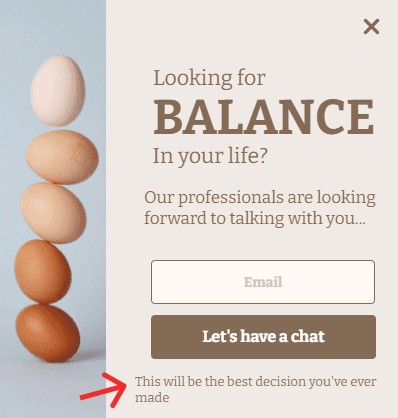 Abテストの例のフッターテキスト