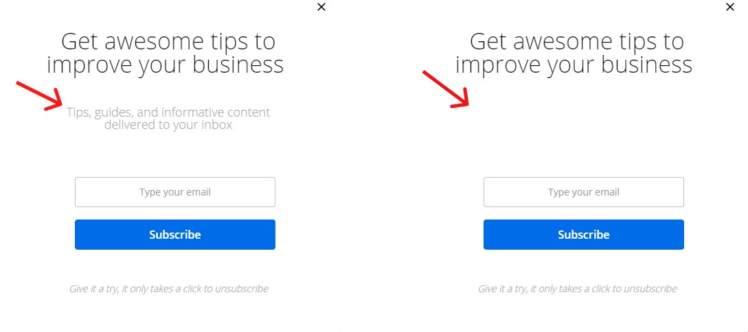 本文のA / Bテスト