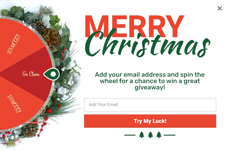 Spin to win modèle popup