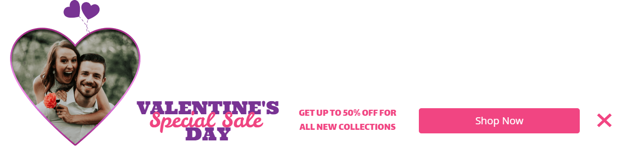 Vorlage für eine schwimmende Bar für die Valentinsaktion