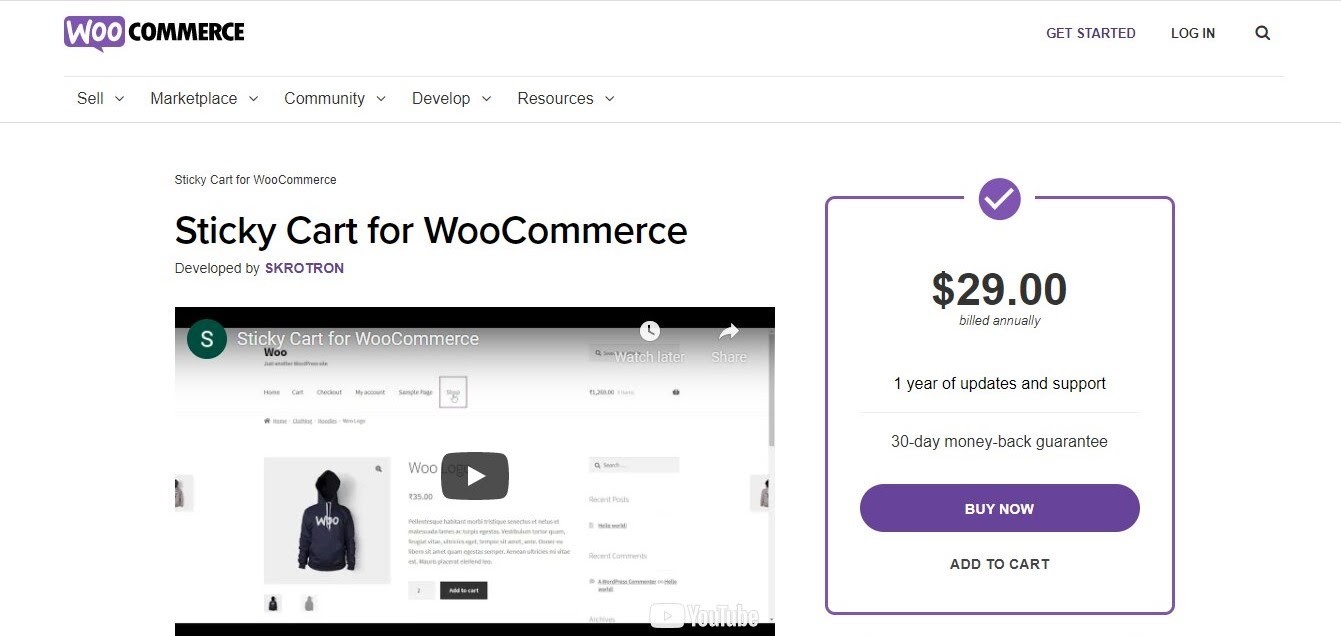 スティッキーミニカートWooCommerce