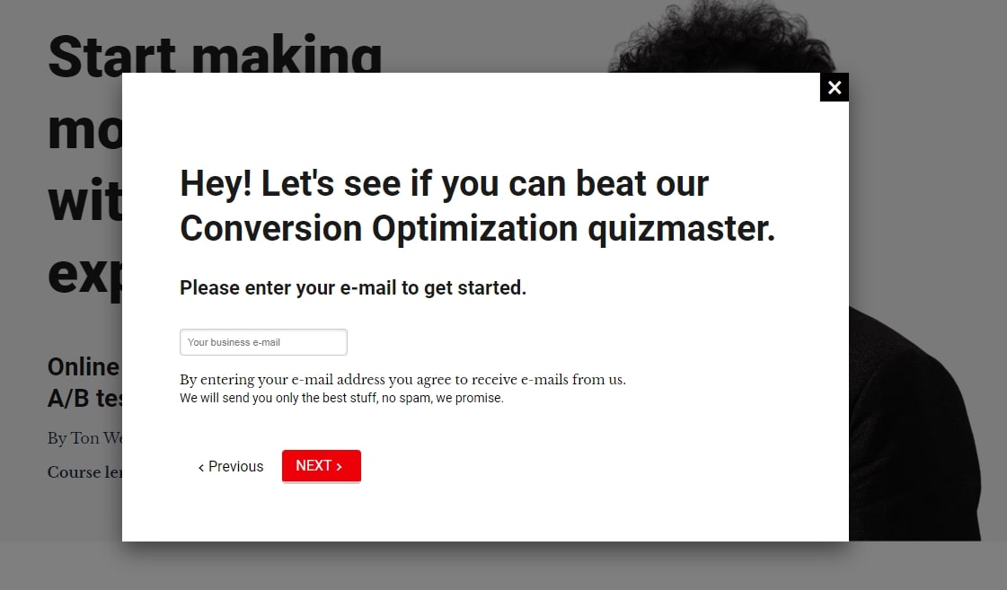 ข้อความโน้มน้าวให้ผู้ใช้เริ่มทำแบบสำรวจ