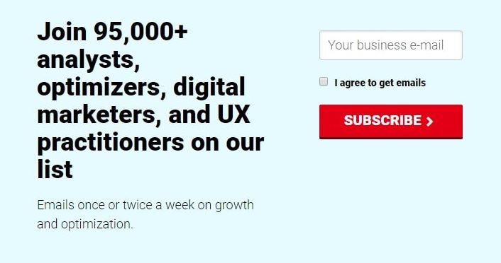 ป๊อปอัปการสมัครอีเมล CXL