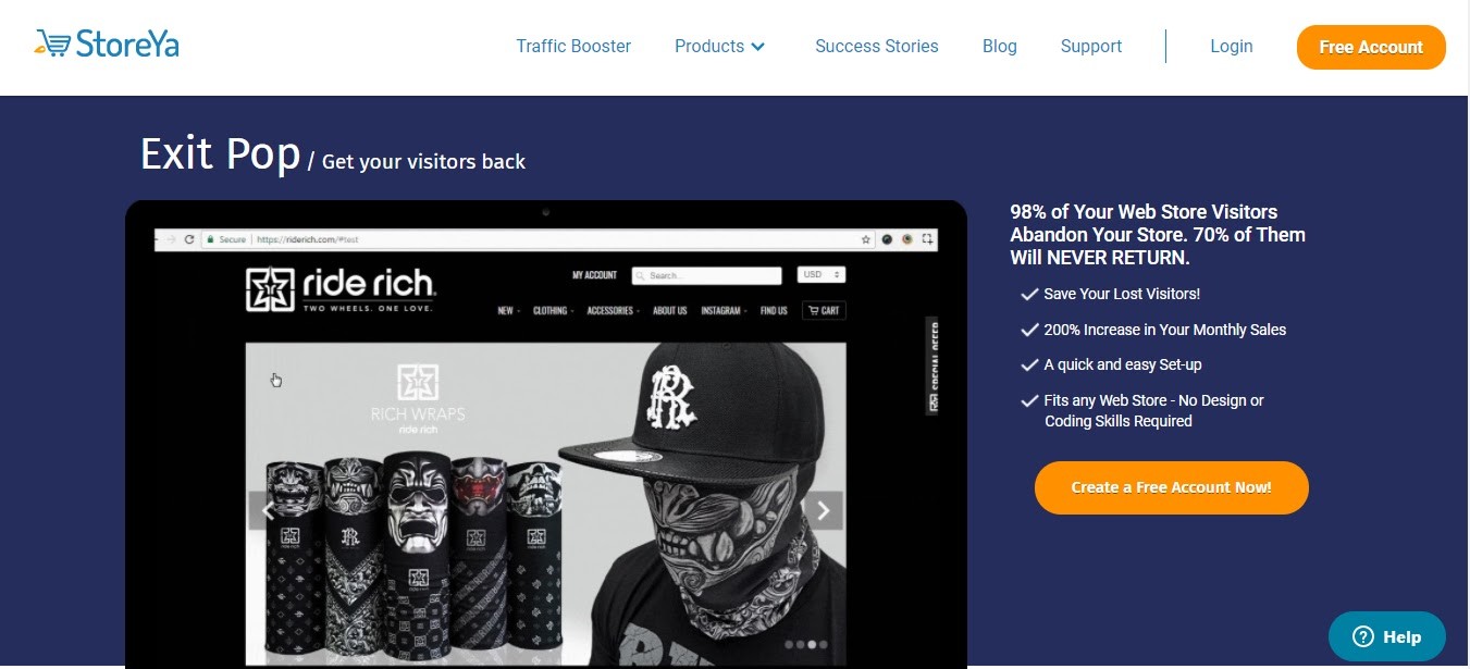 StoreYa Shopify ออกจากป๊อปอัป