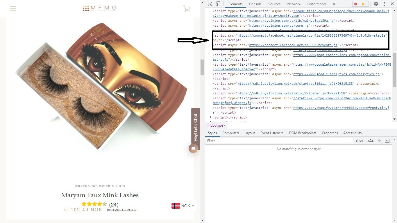 รหัสติดตามเฟสบุ๊ค