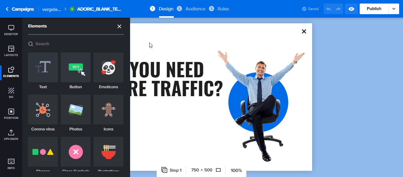 マルチステップポップアップ