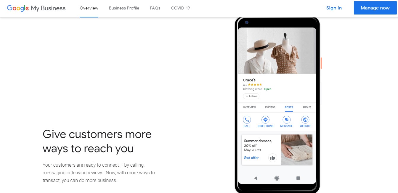 Google My Business-Seite