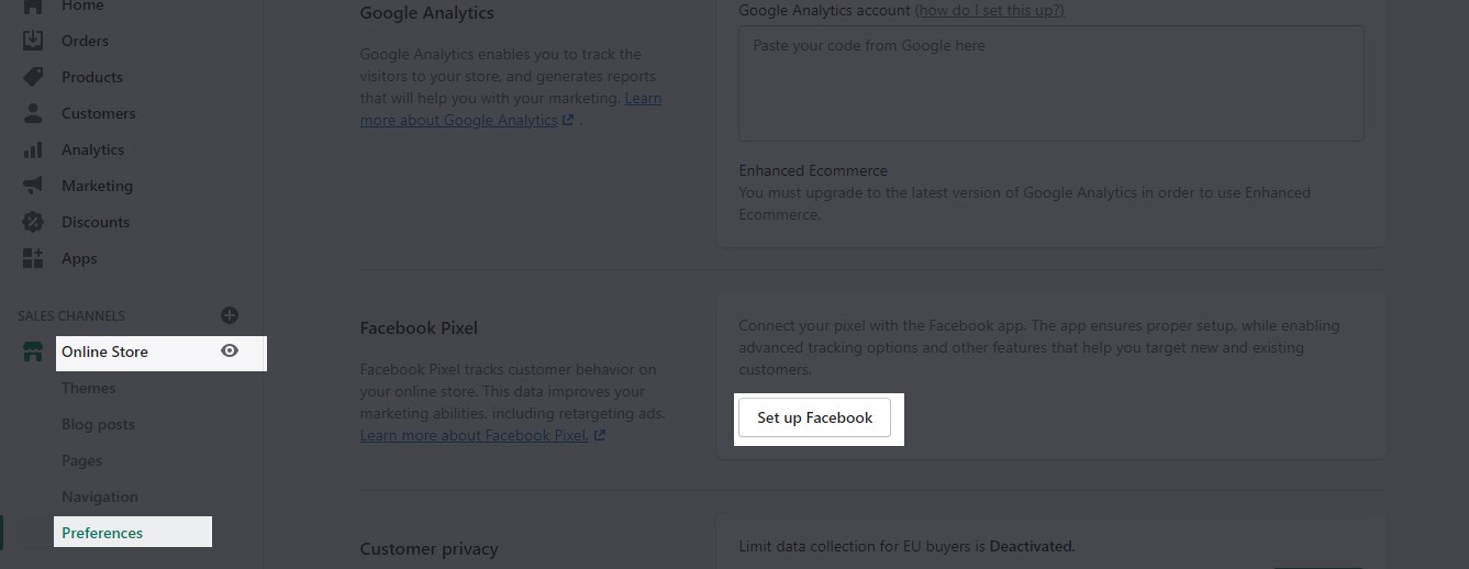 Anuncios de Facebook para Shopify