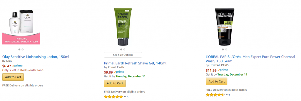 亞馬遜-護膚-單品展示