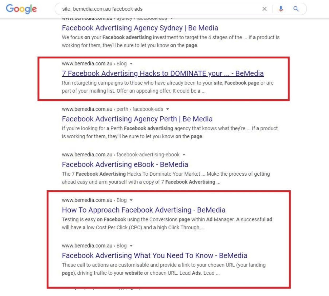 1 using site command for facebook ads