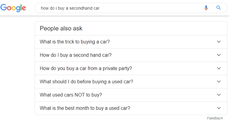Вопросы, связанные с Google: "как купить подержанный автомобиль"