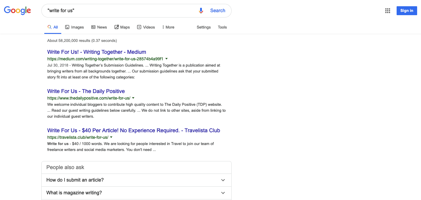 Operadores de búsqueda de Google: los resultados de búsqueda de Google para la consulta escriben para nosotros