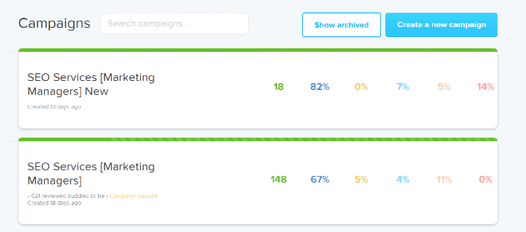 Performanța campaniei Lemlist - cum să obțineți clienți SEO