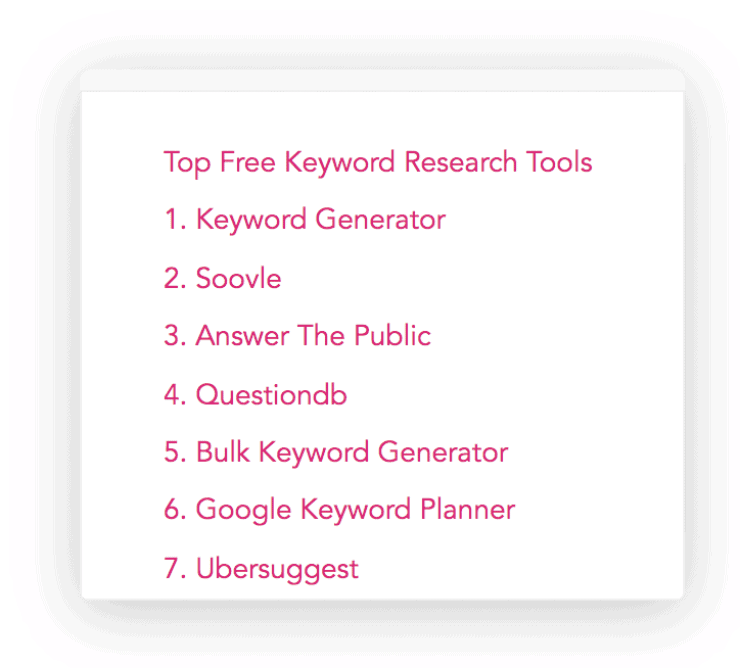 Una captura de pantalla del menú de contenido de Grow Hack Scale - Seo Copywriting