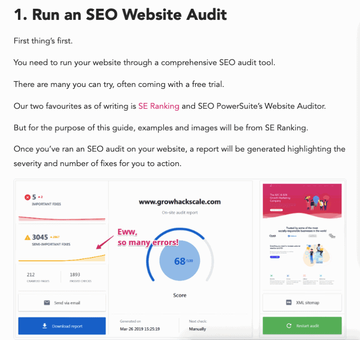 كيفية إجراء تدقيق موقع SEO