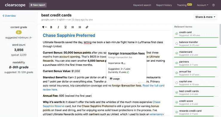 aplikasi relevansi topik clearscope - daftar periksa seo halaman