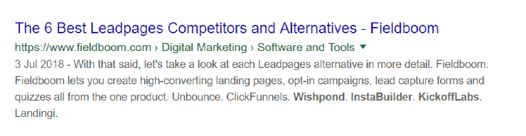 Deskripsi meta panjang Fieldboom - Daftar Periksa SEO Di halaman
