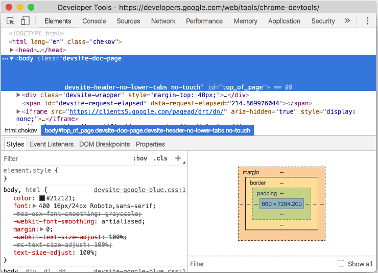 ตัวอย่างโค้ดจาก Chrome DevTools - เครื่องมือ SEO ฟรีที่ดีที่สุด