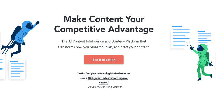 MarketMuseランディングページスニペット-最高のSEOコンテンツ分析ツール