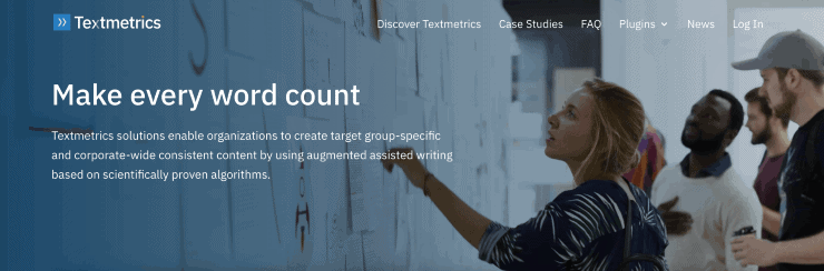 Textmetrics Landing PageSnippet-最高のSEOコンテンツ分析ツール