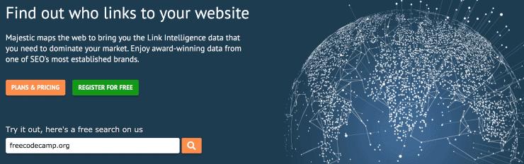 Majestic Landing Page Snippet - Moz 替代品