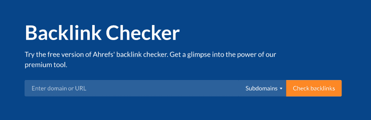 Ahrefs Landing Page Snippet - Meilleurs outils de vérification de backlink