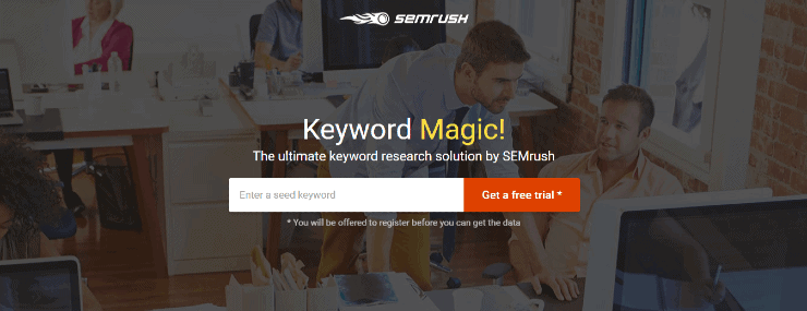 หน้า Landing Page เครื่องมือวิเศษของ SEMrush