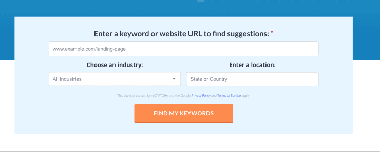 ตัวอย่างข้อมูลหน้า Landing Page ของ WordStream