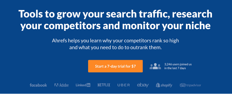 Ahrefs Hero Image - ทางเลือกของคู่แข่ง SEMrush