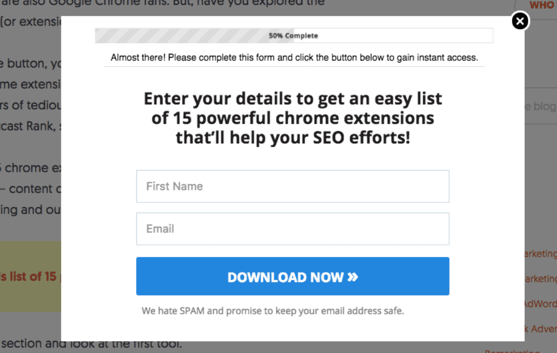 email marketing content upgrade optin form