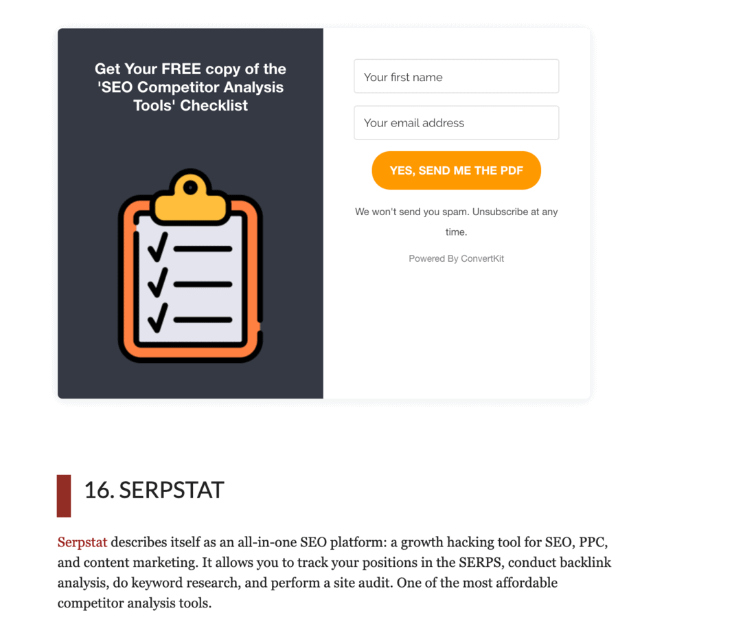 內容升級 example of inline optin form