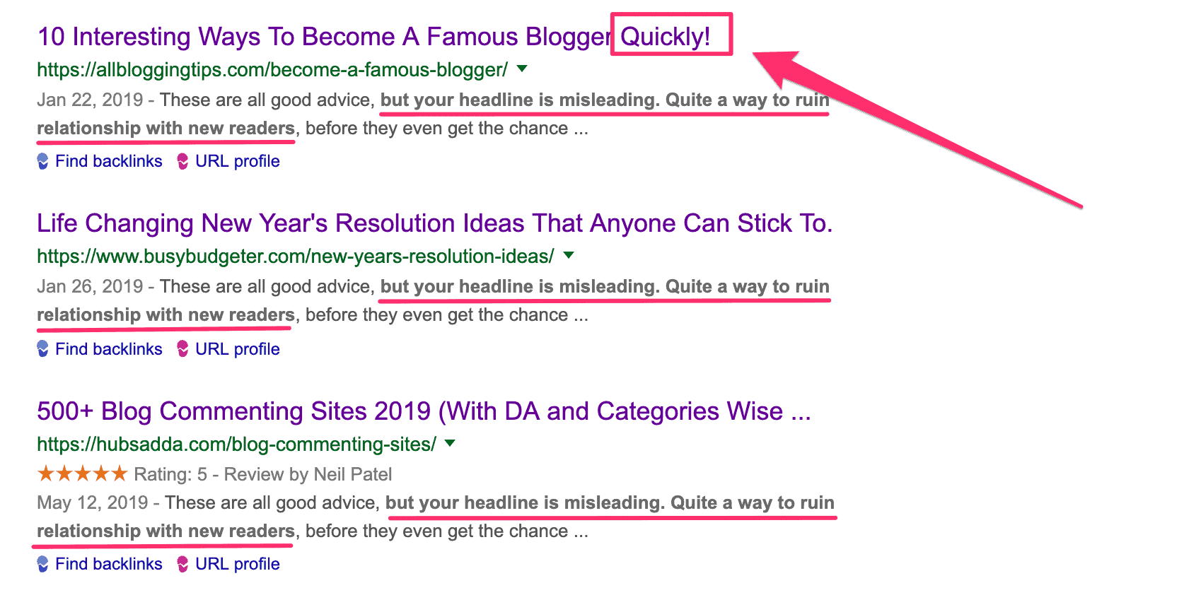 example of comment spam