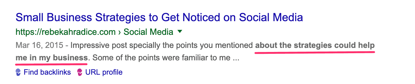 example of comment spam