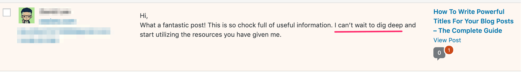 example of comment spam