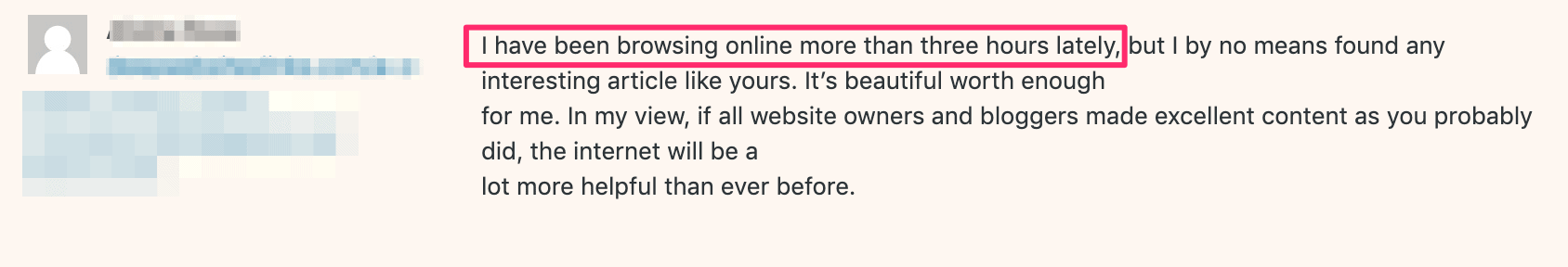 example of comment spam