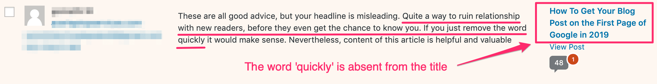 example of comment spam