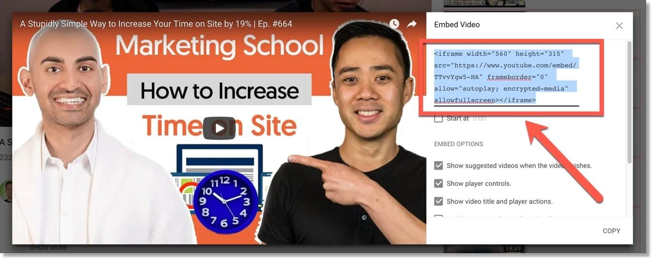 如何在网页上嵌入视频 03-small Time On Page
