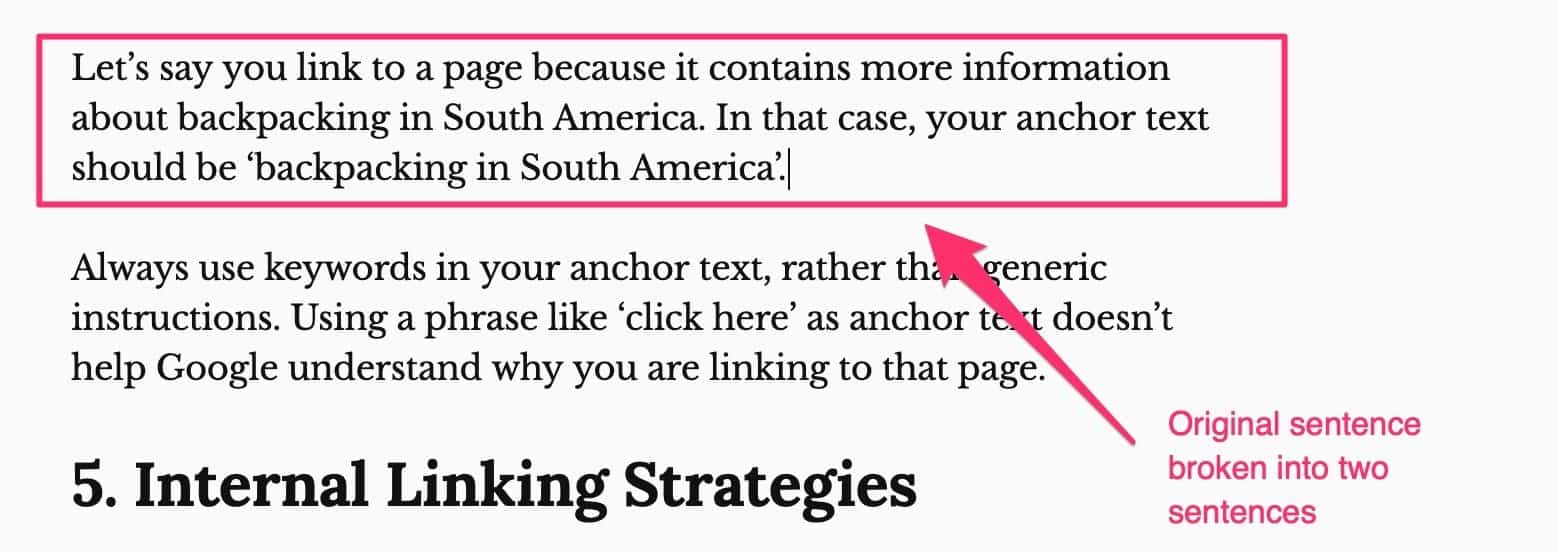 how to structure a blog post - sentences