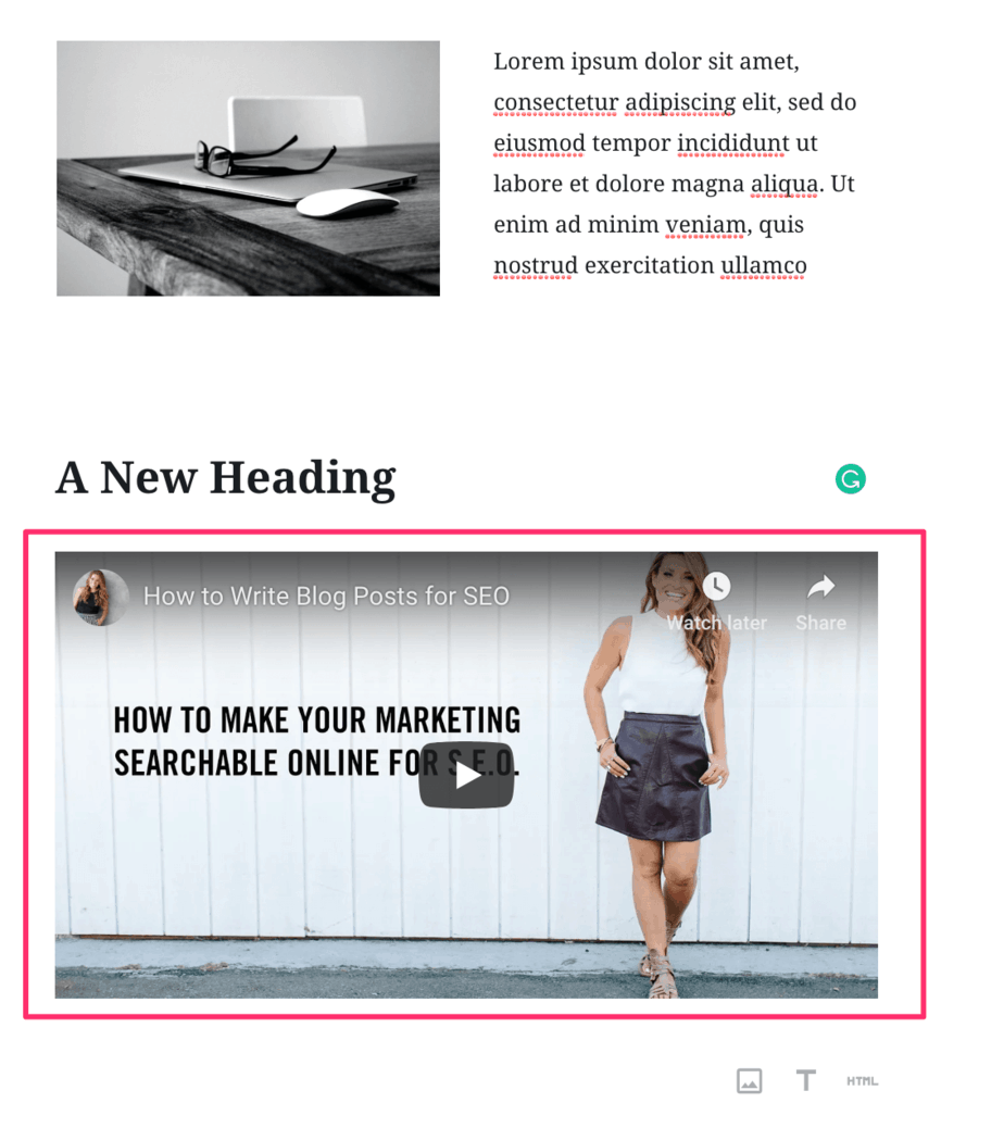 embed a video from YouTube