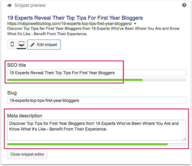 customize the SEO title