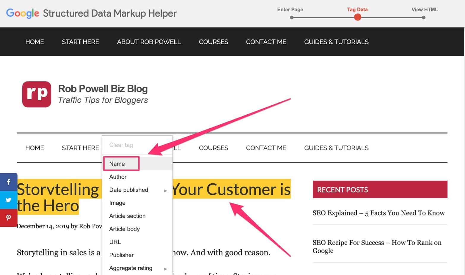 seo-tendencias-para-2020-09 using Google's Structured Data Markup Tool