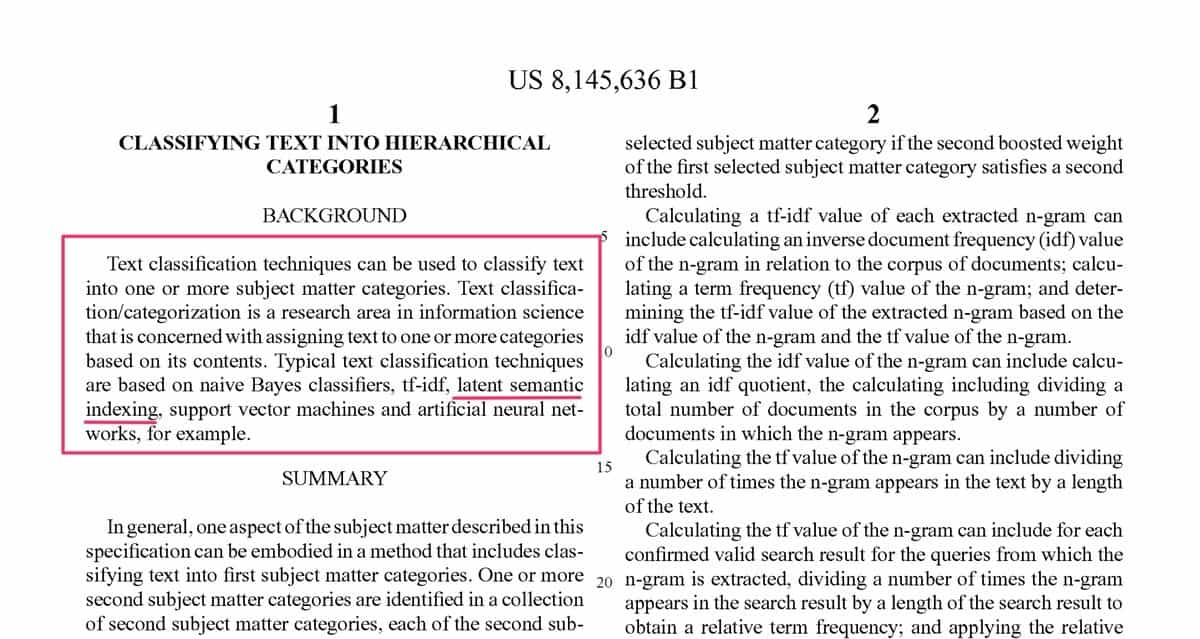 ما هي الفهرسة الدلالية الكامنة - 05 Google patent application, 2009