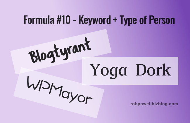 Formula 10 - Keyword plus type of person