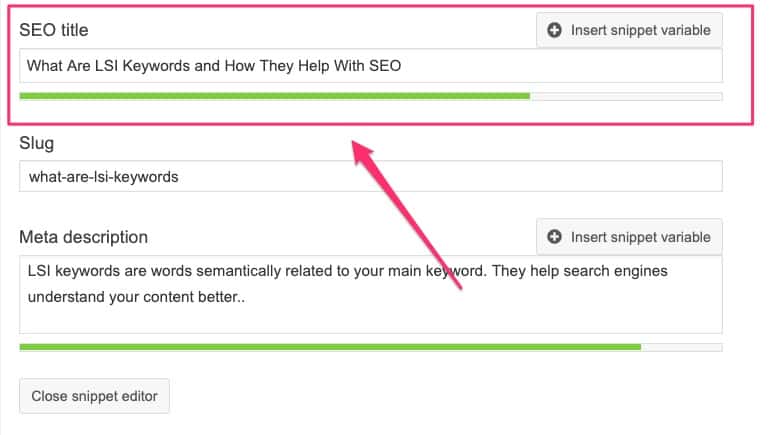 Yoast SEO plugin - SEO Title