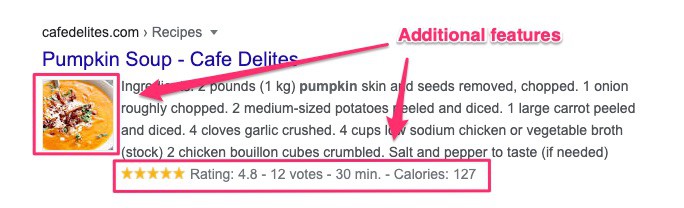 rich snippet - recipe