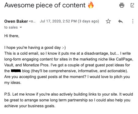 system for guest posting - outreach email