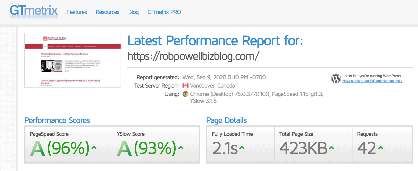 wp roket incelemesi - 24 - gtmetrix wprocket devre dışı bırakıldı GTMetrix speed test with WP Rocket deactivated