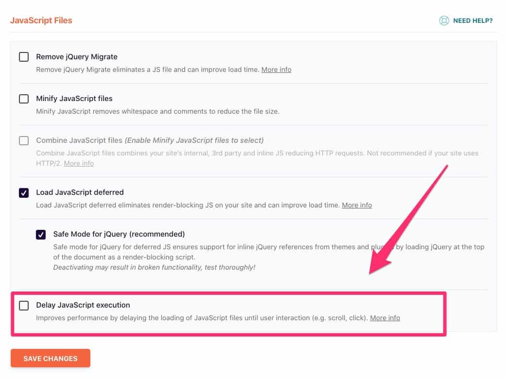 wp_rocket_review_-_10 delay Javascript execution
